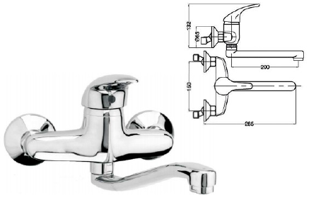 INTERMIX 083516 CHROME WALL-MOUNTED SINK BATTERY