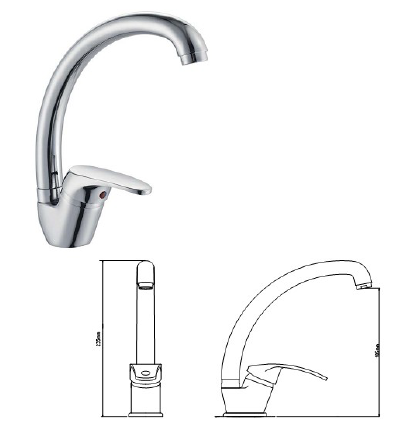 STATUS 080626 CHROME BENCH TALL SINK FAUCET