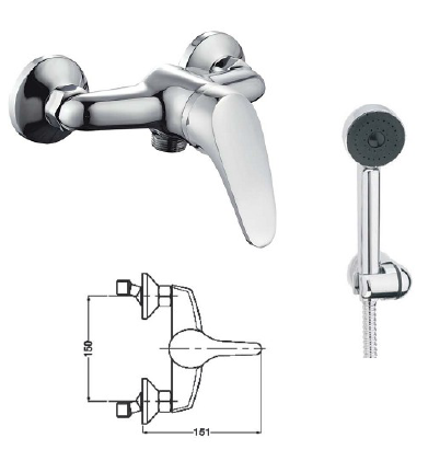 SHOWER BATTERY WITH SHOWER SET STATUS 081985 CHROME