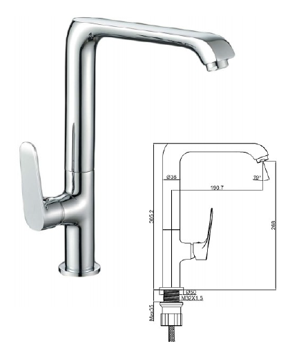 STILO 086926 CHROME COUNTER SINK TAP